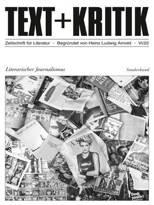cover image of TEXT + KRITIK Sonderband --Literarischer Journalismus